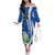 El Salvador Independence Day Off The Shoulder Long Sleeve Dress Flor De Izote With Turquoise Browed Motmot - Wonder Print Shop