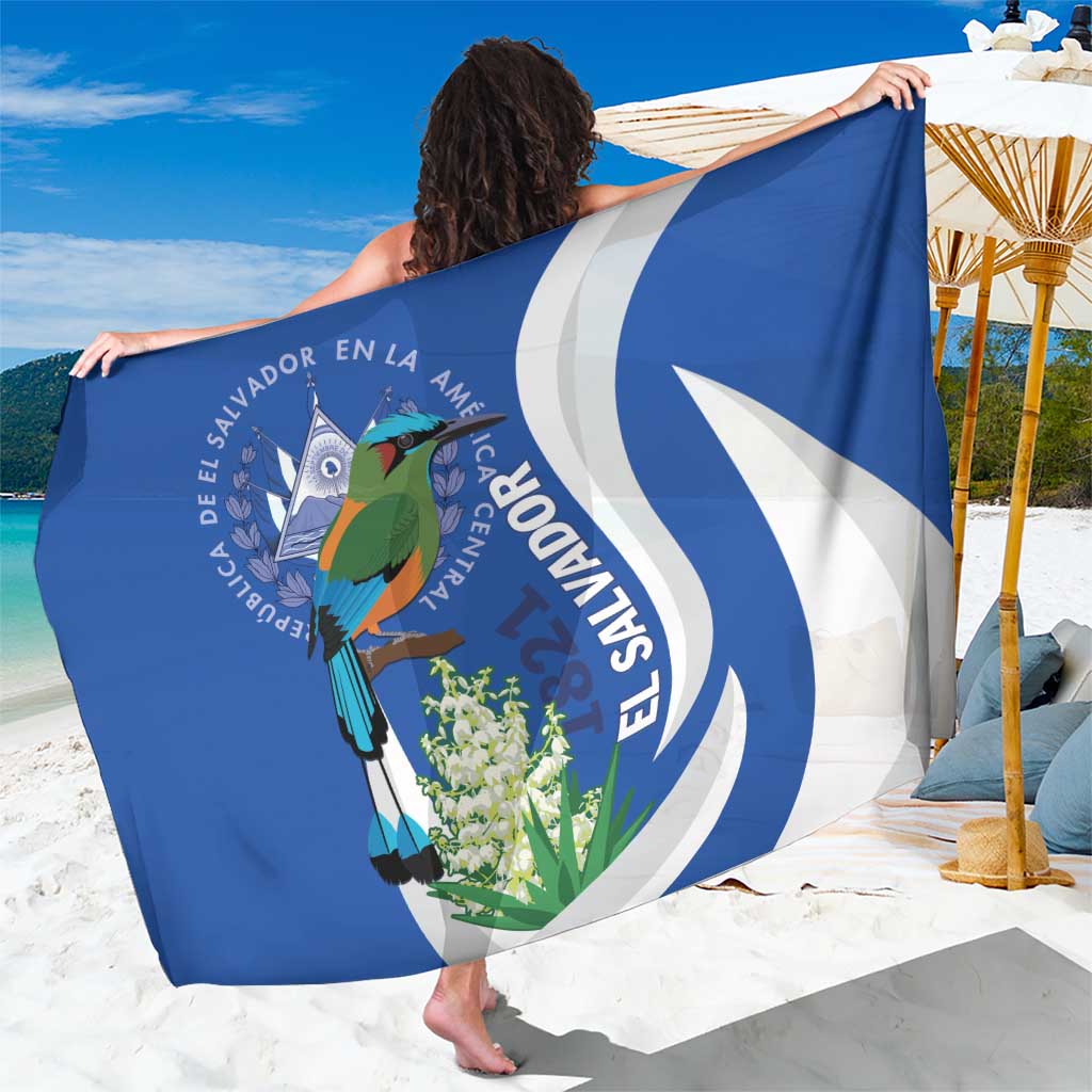 El Salvador Independence Day Sarong Flor De Izote With Turquoise Browed Motmot - Wonder Print Shop