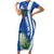 El Salvador Independence Day Short Sleeve Bodycon Dress Flor De Izote With Turquoise Browed Motmot - Wonder Print Shop