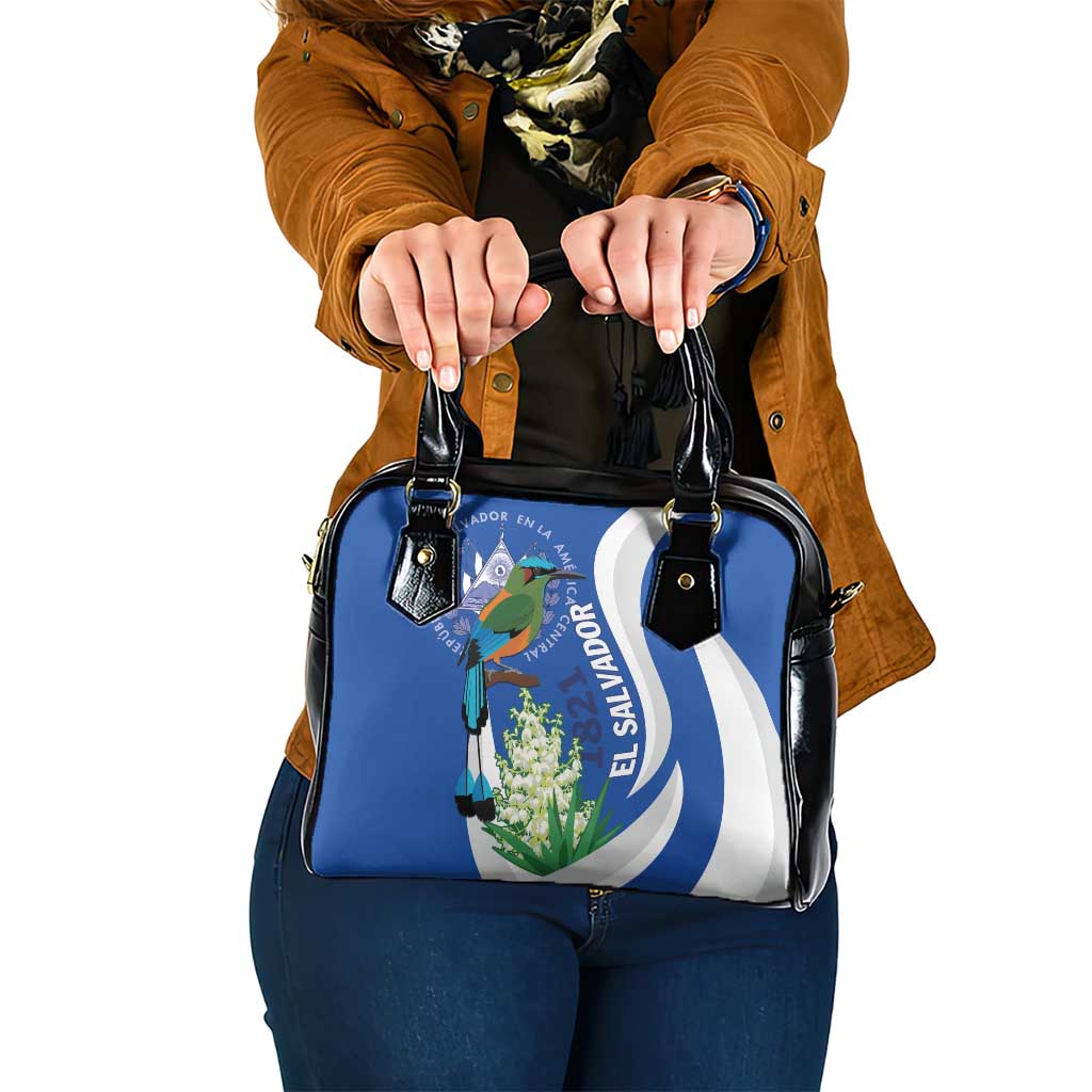 El Salvador Independence Day Shoulder Handbag Flor De Izote With Turquoise Browed Motmot