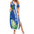 El Salvador Independence Day Summer Maxi Dress Flor De Izote With Turquoise Browed Motmot - Wonder Print Shop