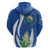 El Salvador Independence Day Zip Hoodie Flor De Izote With Turquoise Browed Motmot - Wonder Print Shop