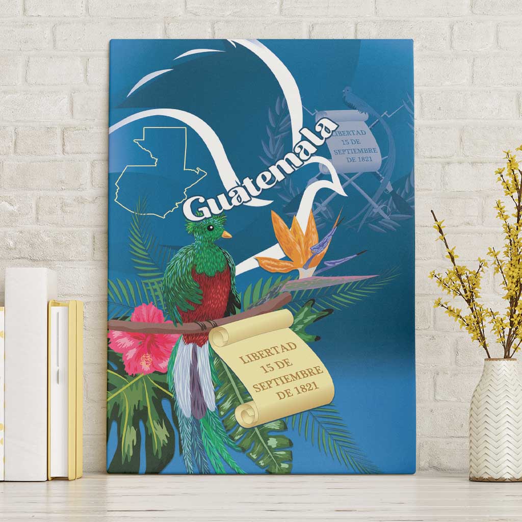 Guatemala Independence Day Canvas Wall Art Quetzal Tropical Flower - Wonder Print Shop