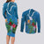 Guatemala Independence Day Couples Matching Long Sleeve Bodycon Dress and Long Sleeve Button Shirt Quetzal Tropical Flower - Wonder Print Shop