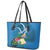 Guatemala Independence Day Leather Tote Bag Quetzal Tropical Flower - Wonder Print Shop