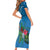 Guatemala Independence Day Short Sleeve Bodycon Dress Quetzal Tropical Flower - Wonder Print Shop