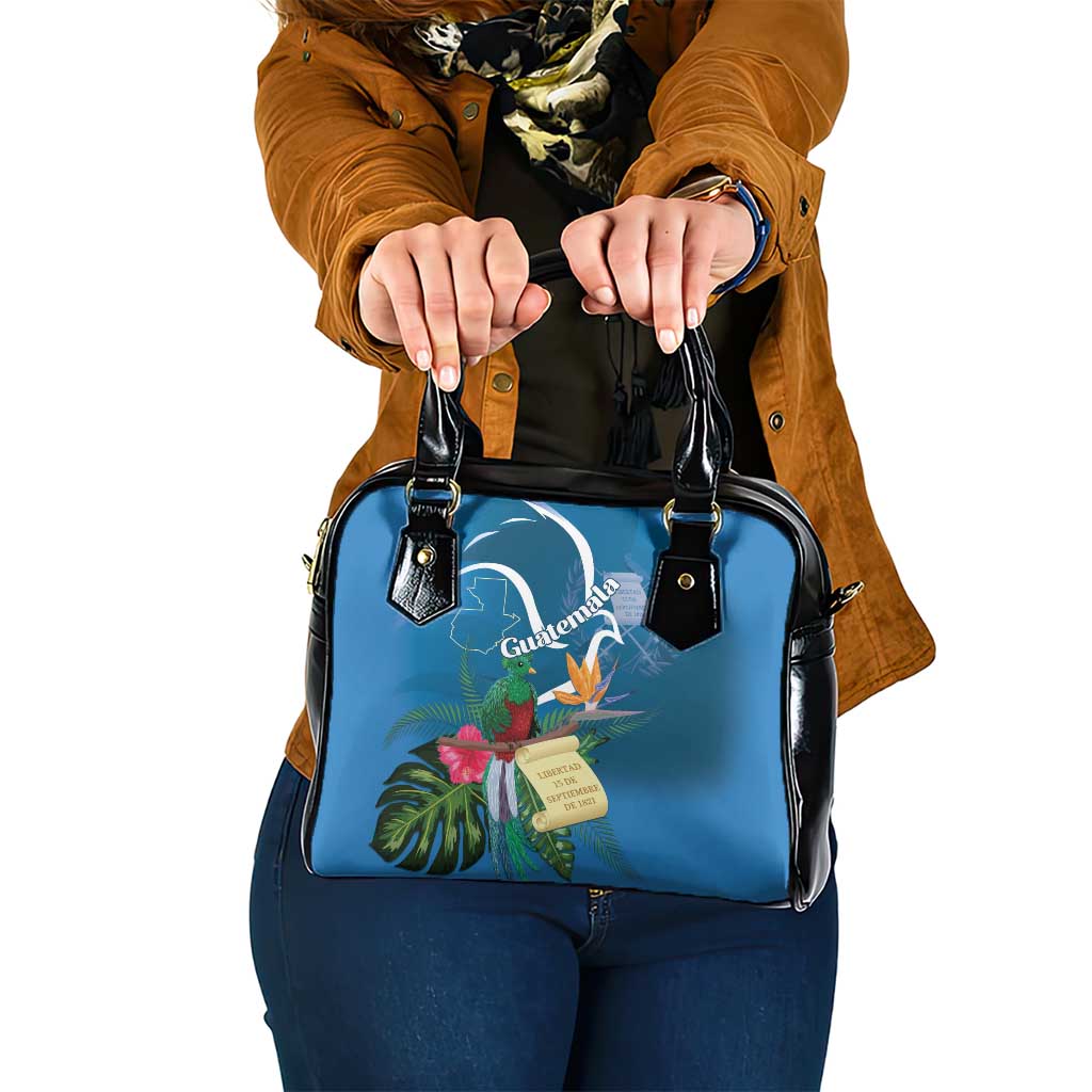 Guatemala Independence Day Shoulder Handbag Quetzal Tropical Flower