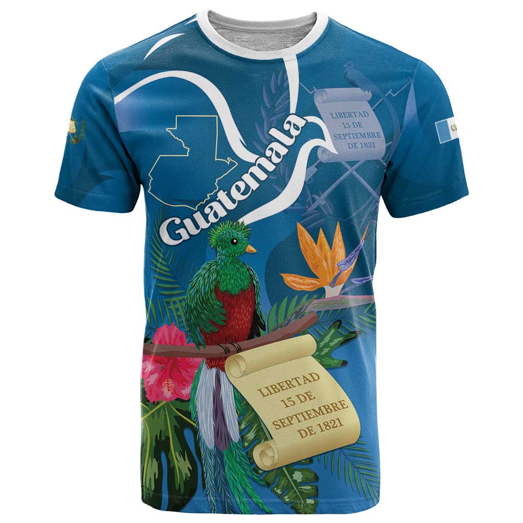 Guatemala Independence Day T Shirt Quetzal Tropical Flower - Wonder Print Shop