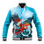 Honduras Independence Day Baseball Jacket Scarlet Macaw Sky Blue - Wonder Print Shop