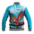 Honduras Independence Day Baseball Jacket Scarlet Macaw Sky Blue - Wonder Print Shop