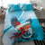 Honduras Independence Day Bedding Set Scarlet Macaw Sky Blue - Wonder Print Shop