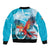 Honduras Independence Day Bomber Jacket Scarlet Macaw Sky Blue - Wonder Print Shop