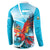 Honduras Independence Day Button Sweatshirt Scarlet Macaw Sky Blue - Wonder Print Shop