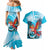 Honduras Independence Day Couples Matching Mermaid Dress and Hawaiian Shirt Scarlet Macaw Sky Blue - Wonder Print Shop