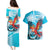 Honduras Independence Day Couples Matching Puletasi and Hawaiian Shirt Scarlet Macaw Sky Blue - Wonder Print Shop