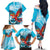 Honduras Independence Day Family Matching Off The Shoulder Long Sleeve Dress and Hawaiian Shirt Scarlet Macaw Sky Blue - Wonder Print Shop