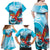 Honduras Independence Day Family Matching Off Shoulder Maxi Dress and Hawaiian Shirt Scarlet Macaw Sky Blue - Wonder Print Shop