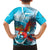 Honduras Independence Day Family Matching Puletasi and Hawaiian Shirt Scarlet Macaw Sky Blue - Wonder Print Shop