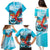 Honduras Independence Day Family Matching Puletasi and Hawaiian Shirt Scarlet Macaw Sky Blue - Wonder Print Shop