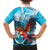 Honduras Independence Day Family Matching Summer Maxi Dress and Hawaiian Shirt Scarlet Macaw Sky Blue - Wonder Print Shop