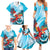 Honduras Independence Day Family Matching Summer Maxi Dress and Hawaiian Shirt Scarlet Macaw Sky Blue - Wonder Print Shop