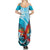 Honduras Independence Day Family Matching Summer Maxi Dress and Hawaiian Shirt Scarlet Macaw Sky Blue - Wonder Print Shop