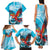 Honduras Independence Day Family Matching Tank Maxi Dress and Hawaiian Shirt Scarlet Macaw Sky Blue - Wonder Print Shop