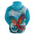 Honduras Independence Day Hoodie Scarlet Macaw Sky Blue - Wonder Print Shop