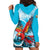 Honduras Independence Day Hoodie Dress Scarlet Macaw Sky Blue - Wonder Print Shop