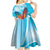 Honduras Independence Day Kid Short Sleeve Dress Scarlet Macaw Sky Blue - Wonder Print Shop