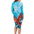 Honduras Independence Day Long Sleeve Bodycon Dress Scarlet Macaw Sky Blue - Wonder Print Shop