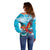 Honduras Independence Day Off Shoulder Sweater Scarlet Macaw Sky Blue - Wonder Print Shop