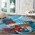 Honduras Independence Day Round Carpet Scarlet Macaw Sky Blue