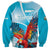 Honduras Independence Day Sweatshirt Scarlet Macaw Sky Blue - Wonder Print Shop