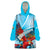 Honduras Independence Day Wearable Blanket Hoodie Scarlet Macaw Sky Blue - Wonder Print Shop