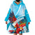 Honduras Independence Day Wearable Blanket Hoodie Scarlet Macaw Sky Blue - Wonder Print Shop