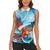 Honduras Independence Day Women Sleeveless Polo Shirt Scarlet Macaw Sky Blue - Wonder Print Shop