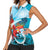 Honduras Independence Day Women Sleeveless Polo Shirt Scarlet Macaw Sky Blue - Wonder Print Shop