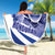 Honduras Beach Blanket Coat of Arms Orchid Navy Blue - Wonder Print Shop