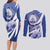 Honduras Couples Matching Long Sleeve Bodycon Dress and Long Sleeve Button Shirt Coat of Arms Orchid Navy Blue - Wonder Print Shop