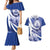 Honduras Couples Matching Mermaid Dress and Hawaiian Shirt Coat of Arms Orchid Navy Blue - Wonder Print Shop