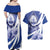 Honduras Couples Matching Off Shoulder Maxi Dress and Hawaiian Shirt Coat of Arms Orchid Navy Blue - Wonder Print Shop