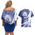 Honduras Couples Matching Off Shoulder Short Dress and Hawaiian Shirt Coat of Arms Orchid Navy Blue - Wonder Print Shop