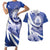 Honduras Couples Matching Short Sleeve Bodycon Dress and Hawaiian Shirt Coat of Arms Orchid Navy Blue - Wonder Print Shop