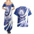 Honduras Couples Matching Summer Maxi Dress and Hawaiian Shirt Coat of Arms Orchid Navy Blue - Wonder Print Shop