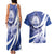 Honduras Couples Matching Tank Maxi Dress and Hawaiian Shirt Coat of Arms Orchid Navy Blue - Wonder Print Shop