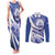 Honduras Couples Matching Tank Maxi Dress and Long Sleeve Button Shirt Coat of Arms Orchid Navy Blue - Wonder Print Shop