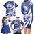 Honduras Family Matching Long Sleeve Bodycon Dress and Hawaiian Shirt Coat of Arms Orchid Navy Blue - Wonder Print Shop