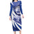 Honduras Family Matching Long Sleeve Bodycon Dress and Hawaiian Shirt Coat of Arms Orchid Navy Blue - Wonder Print Shop