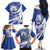 Honduras Family Matching Off The Shoulder Long Sleeve Dress and Hawaiian Shirt Coat of Arms Orchid Navy Blue - Wonder Print Shop